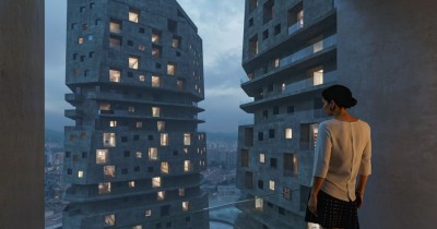 Mixed-use towers at Shqiponja Square